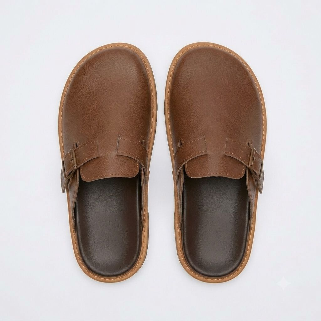 White men mule slippers